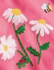 Baby UPF 50+ Daisy Swim Set & Hat, Orange (CORAL), large