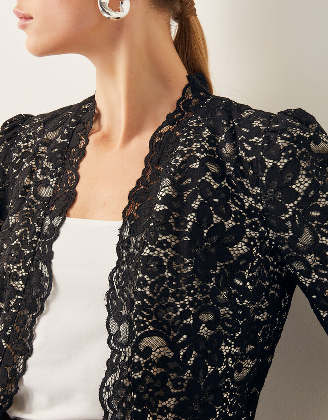 Ria Lace Blazer, Black (BLACK), large