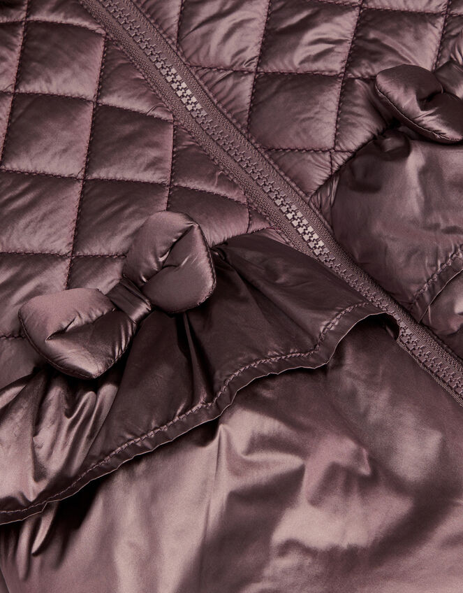Baby Metallic Bow Padded Coat, Metalics (METALLICS), large