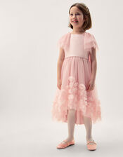 Eden Appliqu&eacute; Rose Tulle Dress, Pink (DUSKY PINK), large