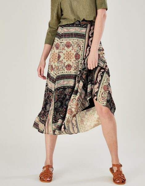 Tile Print Skirt LENZING™ ECOVERO™, Black (BLACK), large