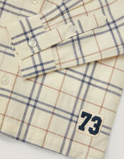Check Print Shirt, Natural (STONE), large