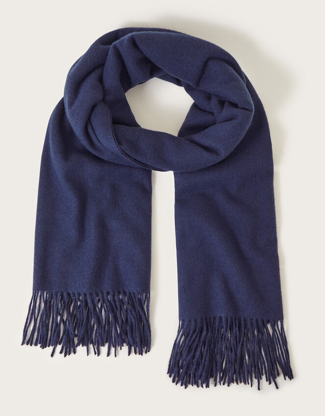 Women's Woven Cashmere Shawl Navy Blue