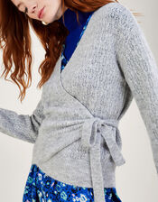 Pointelle Ballet Wrap Jumper, Grey (GREY MARL), large