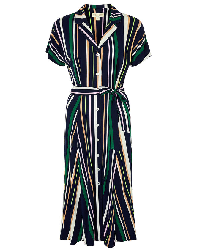 Stripe Shirt Dress with LENZING™ ECOVERO™ , Blue (NAVY), large