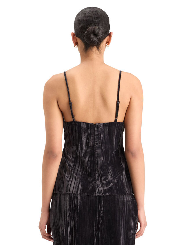 Scotch and Soda Velvet Lace Cami Top, Black (BLACK), large