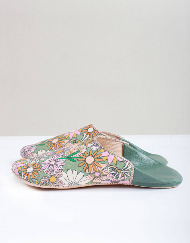 Bohemia Design Margot Babouche Slippers, Green (GREEN), large