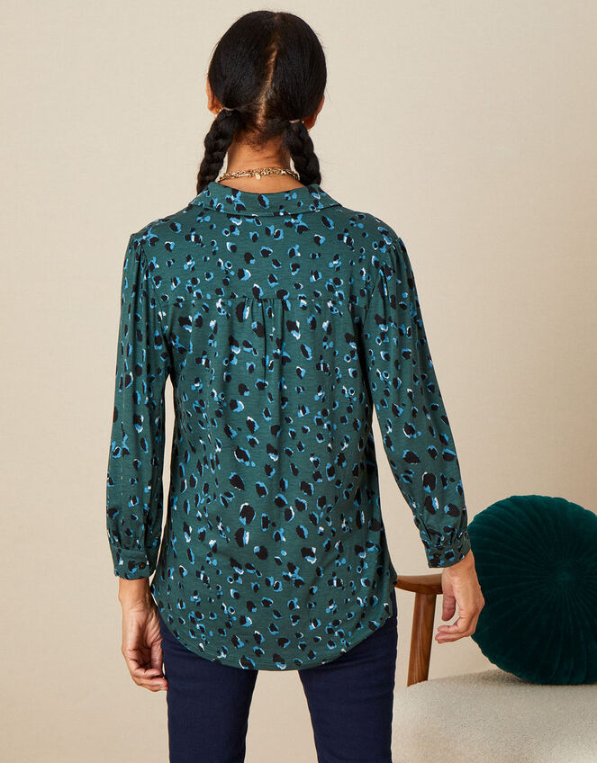 Animal Print Jersey Shirt with LENZING™ ECOVERO™ , Green (GREEN), large