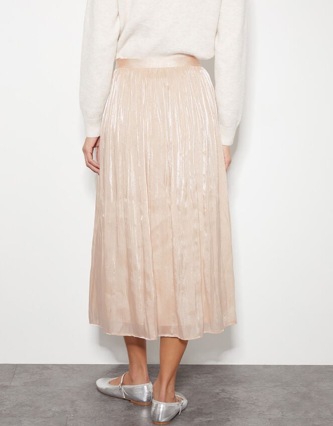 Sia Metallic Shimmer Midi Skirt, Gold (GOLD), large