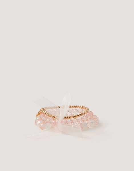 3-Pack Organza Bow Bead Bracelets, , large