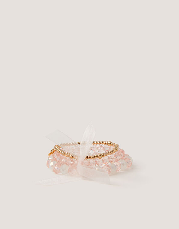 3-Pack Organza Bow Bead Bracelets, , large