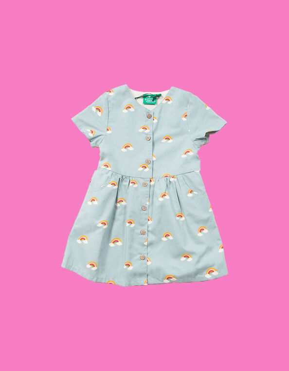 Little Green Radicals Over the Rainbow Button Through Dress, Blue (PALE BLUE), large