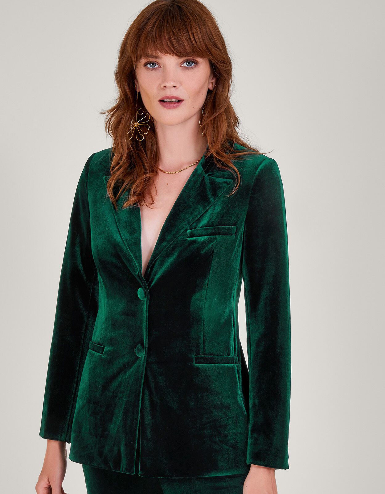 Green velvet sales blazer ladies