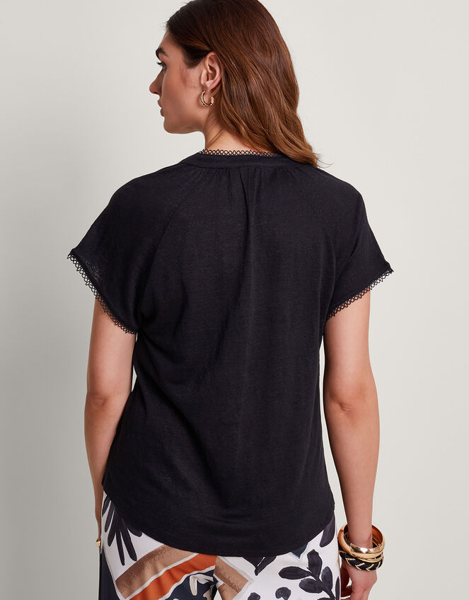 Viora Linen T-Shirt, Black (BLACK), large