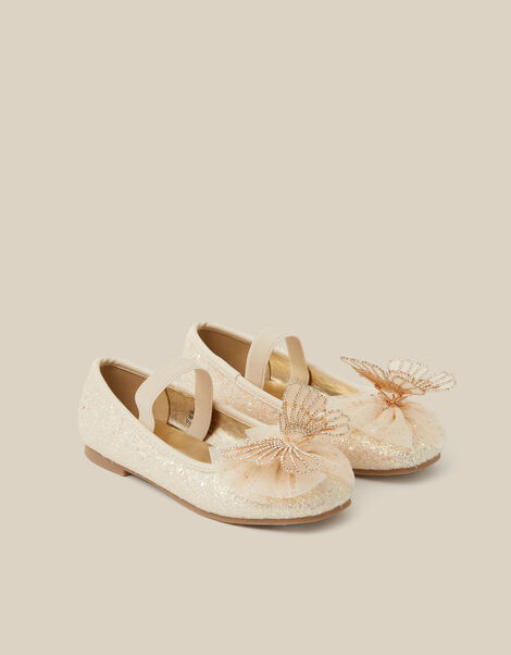 Sparkle Butterfly Ballet Flats, Gold (GOLD), large