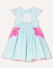 Baby Stripe Flamingo Dress , Blue (BLUE), large