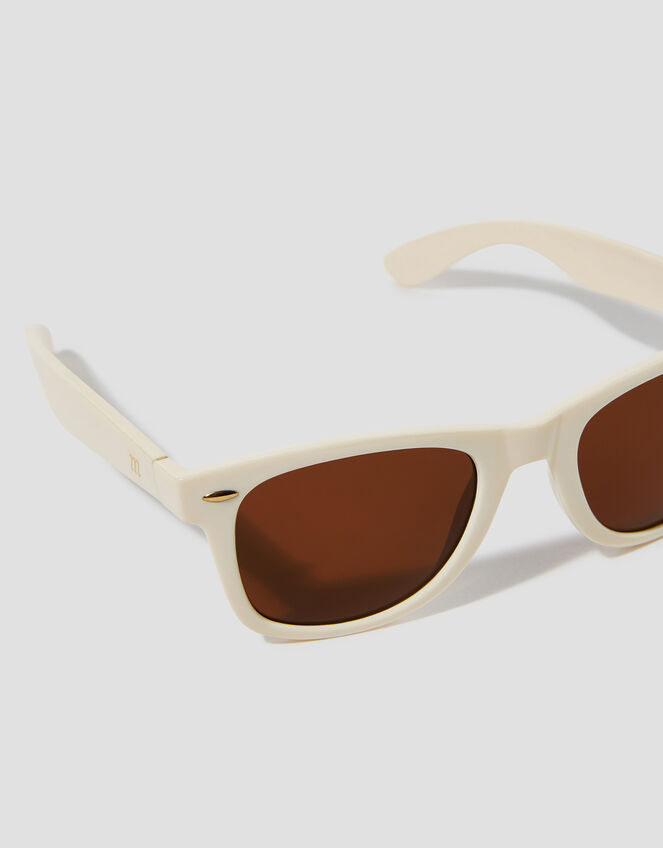 Flat Top Square Sunglasses, Cream (CREAM), large