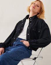 Jen Jersey Utility Jacket, Black (BLACK), large