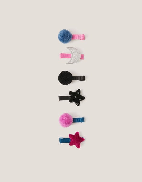 6-Pack Star & Moon Hair Clips, , large