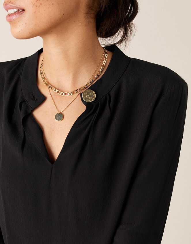 Gold Button Blouse with LENZING™ ECOVERO™, Black (BLACK), large