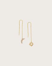 Moon and Star Drop Earrings, , large