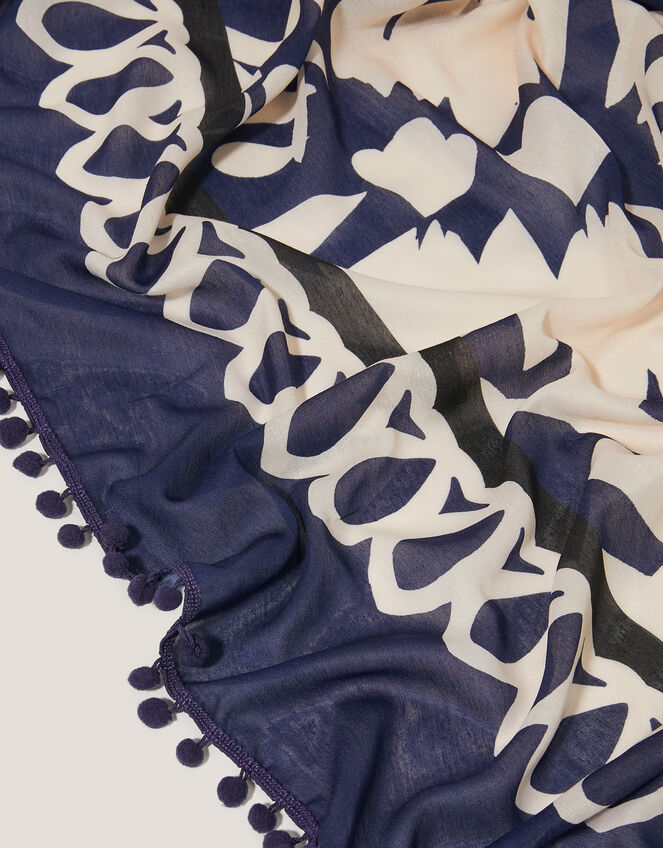 Aria Lightweight Abstract Print Scarf, , large