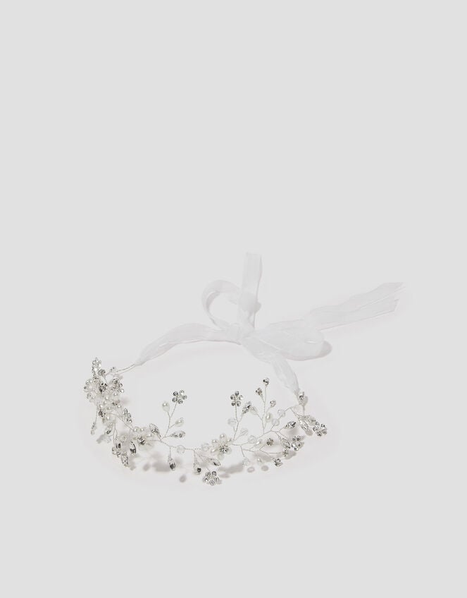 Diamante Floral Embellished Headband, , large