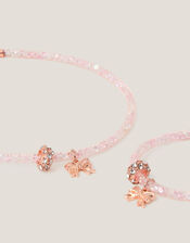 Bow Charm Tube Necklace & Bracelet Set, , large