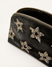 Star Embellished Velvet Makeup Bag , , large
