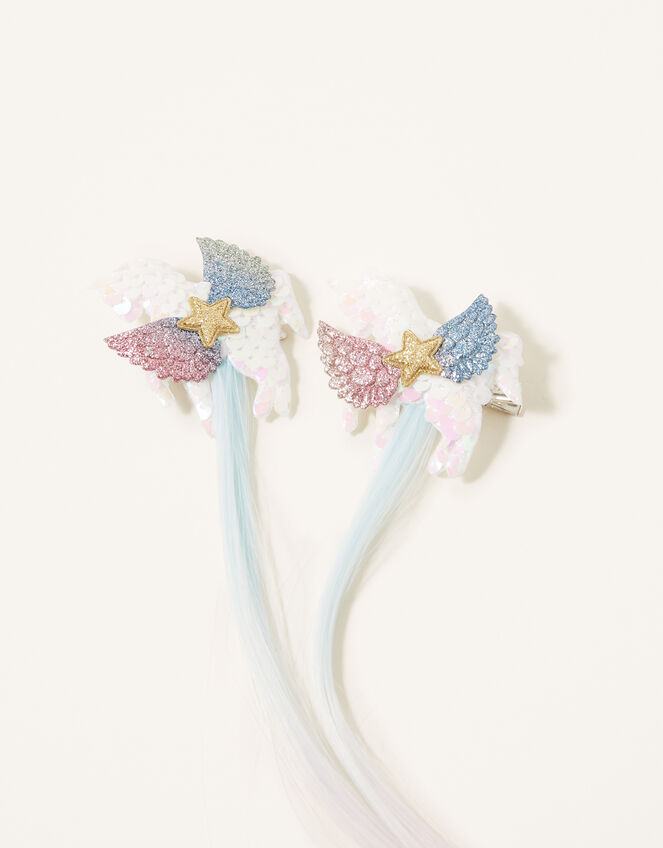Unicorn Faux Hair Clips, , large
