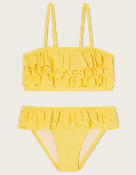Laser Cut Bikini Set Yellow, Yellow (YELLOW), large