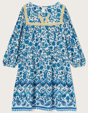 MINI ME Floral Print Dress in LENZING™ ECOVERO™ , Blue (BLUE), large