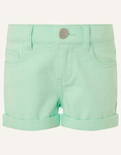 Denim Shorts, Blue (AQUA), large