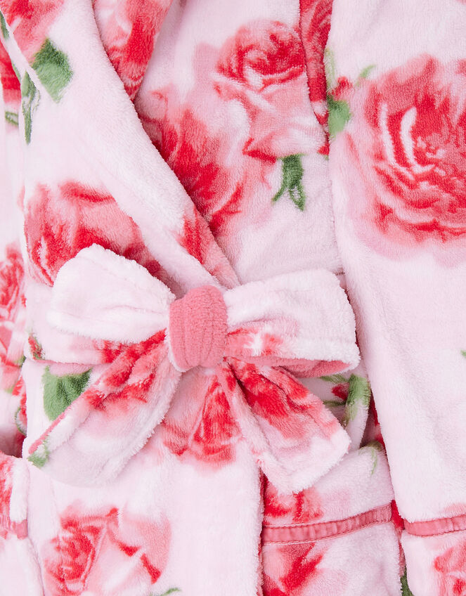 Chunky Rose Print Robe with Recycled Polyester, Pink (PINK), large