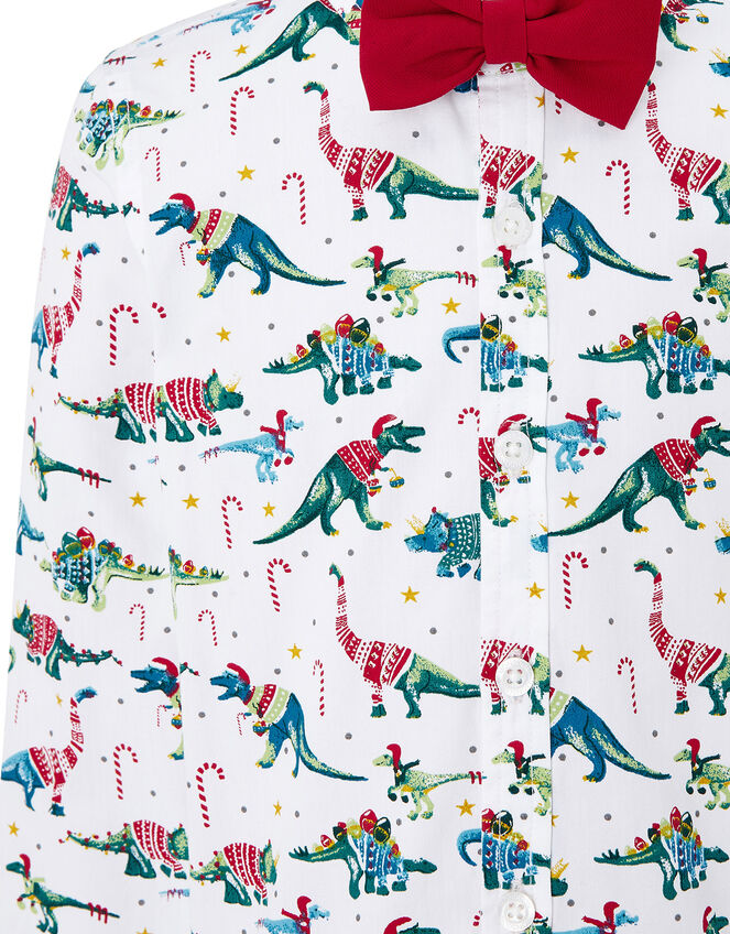 Christmas Shirt and Bow Tie in Pure Cotton, Ivory (IVORY), large