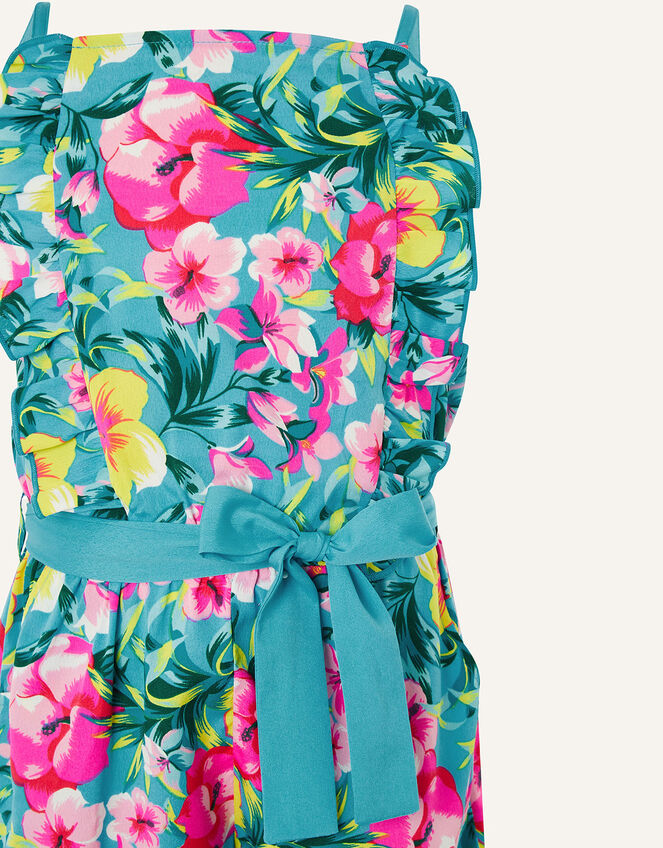 Samia Floral Frill Playsuit, Green (GREEN), large