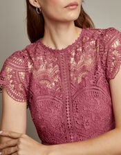 Monica Lace Bridesmaid Dress, DARK PINK, large