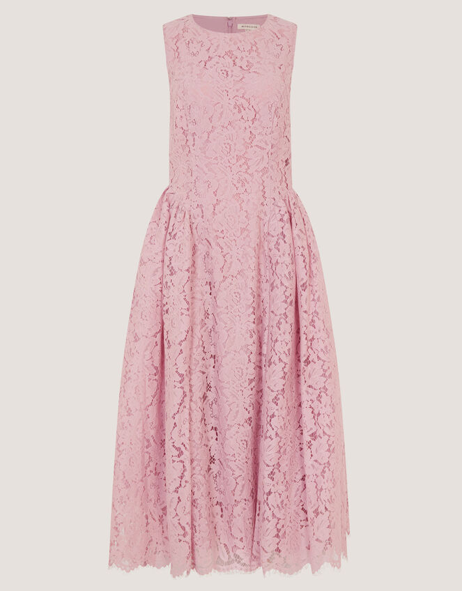 Lydia Sleeveless Lace Midi Dress, Pink (PINK), large