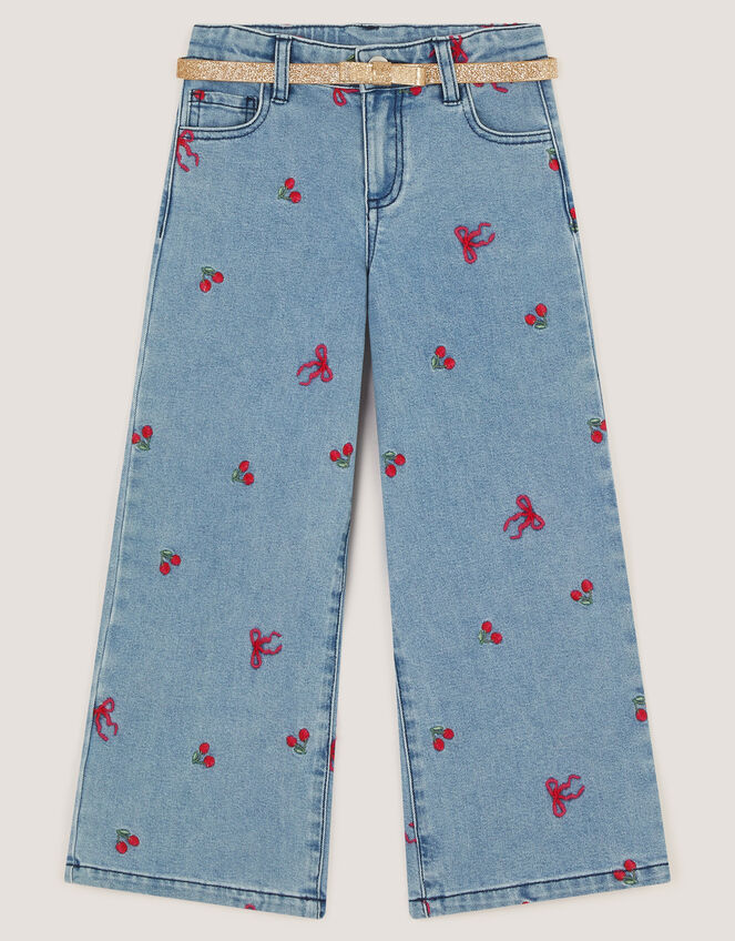 Mon Cheri Embroidered Jeans, Blue (BLUE), large