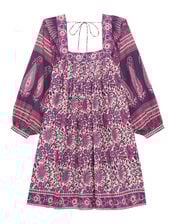 Petite Mendigote Rabea Floral Swing Mini Dress, Purple (PURPLE), large