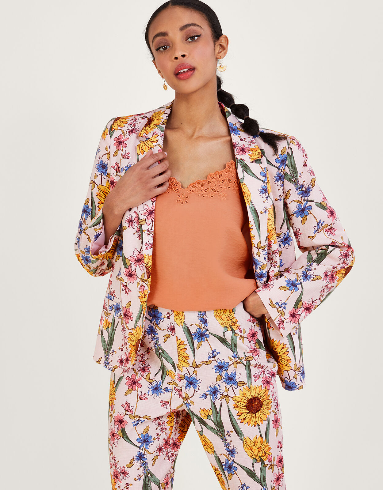 Beatrice Cutwork Cami Top Orange Vests Camisoles And Sleeveless