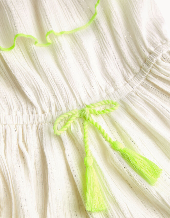 Neon Trim Beach Dress, Ivory (IVORY), large