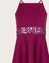 Sequin Scuba Prom Dress, BURGANDY, large