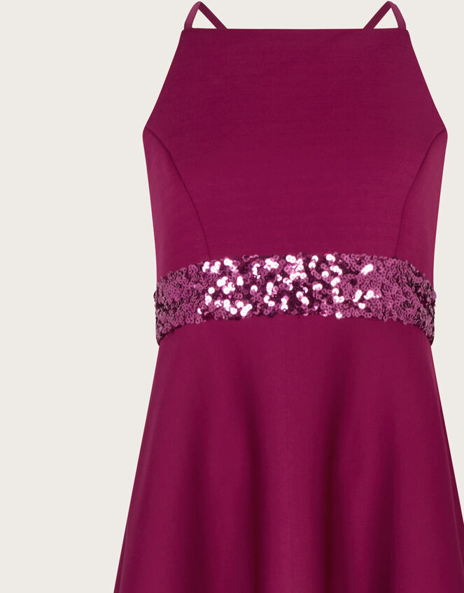 Sequin Scuba Prom Dress, BURGANDY, large