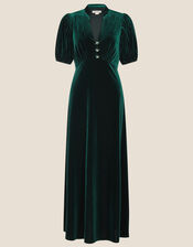 Veronique Velvet Shirt Dress, Green (GREEN), large