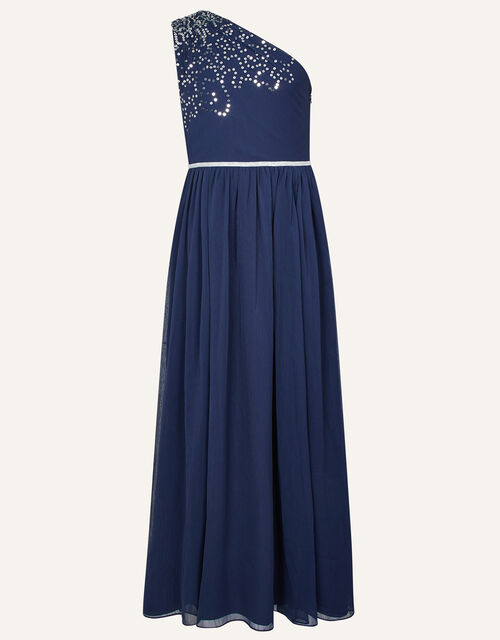 Scatter Sequin Prom Dress, Blue (NAVY), large