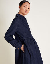 Alana Zip Midi Dress, Blue (INDIGO), large