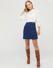 Kora Denim Pelmet Skirt, Blue (DENIM BLUE), large