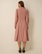 Skye Stretch Corduroy Midi Shirt Dress, Pink (PINK), large