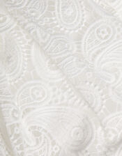 Guipure Lace Square Neck Dress, Ivory (IVORY), large